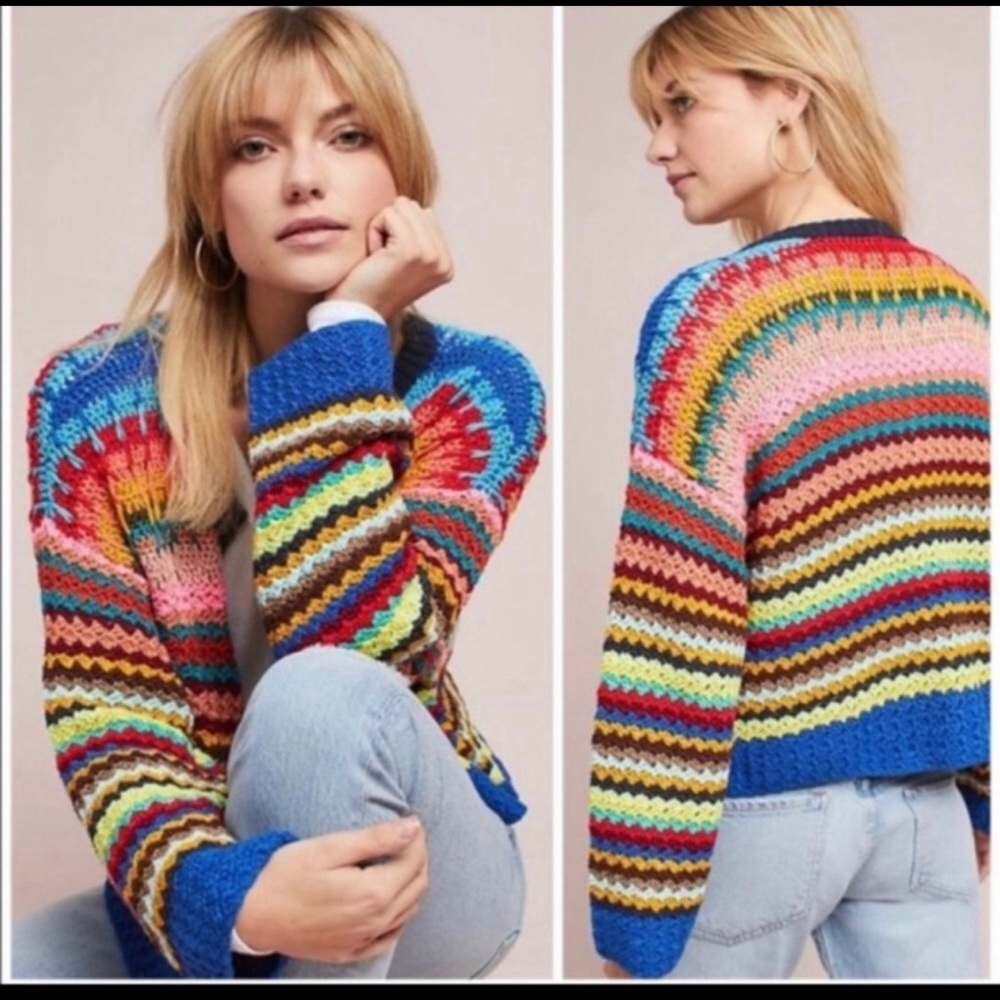 Hardly used. Fits oversized :) Anthropologie moth small chunky knit sweater